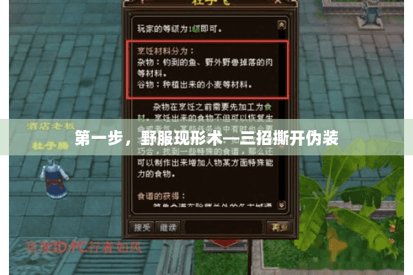 第一步，野服现形术—三招撕开伪装