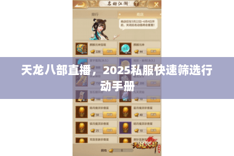天龙八部直播，2025私服快速筛选行动手册